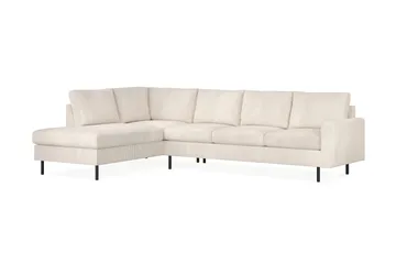 Peppe 4-seters Venstrevendt L-formet Sjeselongsofa i Manchester - Beige - Møbler - Sofaer - Sofaer med sjeselong - 4 seters sofa med divan