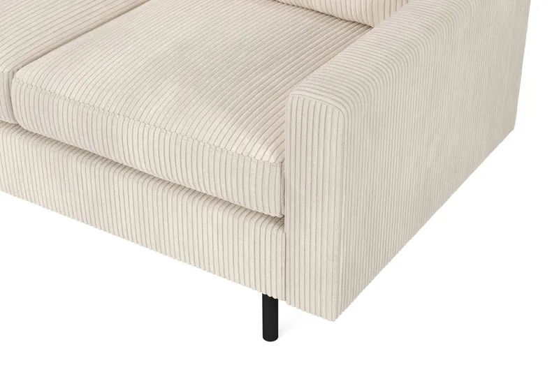 Peppe 4-seters Venstrevendt L-formet Sjeselongsofa i Manchester - Beige - Møbler - Sofaer - Sofaer med sjeselong - 4 seters sofa med divan