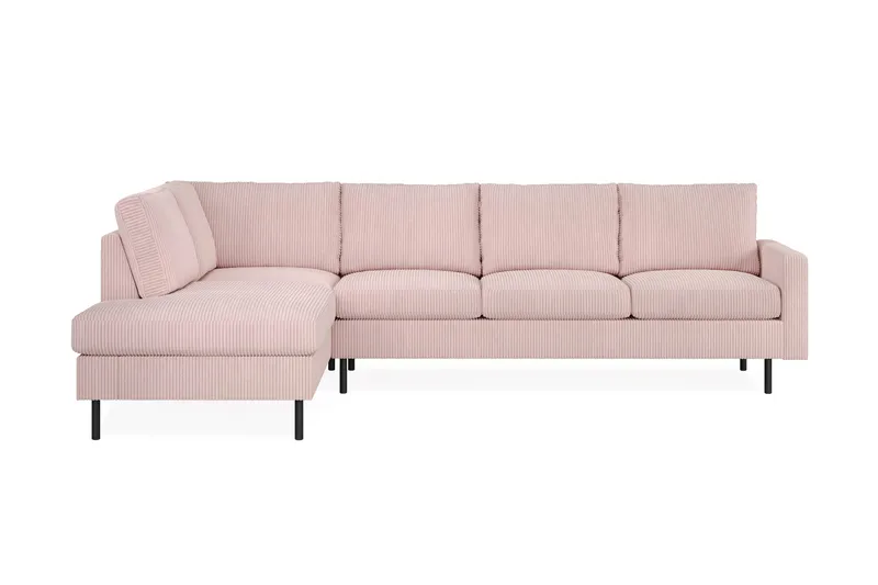Peppe 4-seters Venstrevendt L-formet Sjeselongsofa i Manchester, Rosa