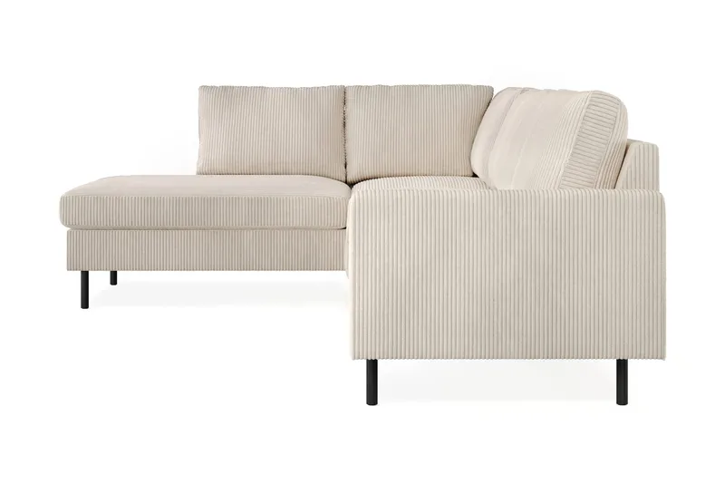 Peppe 4-seters Venstrevendt L-formet Sjeselongsofa i Manchester - Beige - Møbler - Sofaer - Sofaer med sjeselong - 4 seters sofa med divan