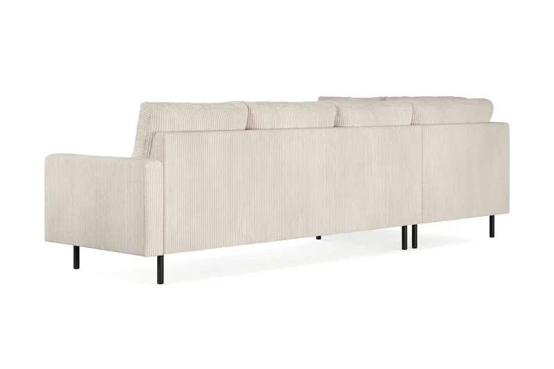 Peppe 4-seters Venstrevendt L-formet Sjeselongsofa i Manchester - Beige - Møbler - Sofaer - Sofaer med sjeselong - 4 seters sofa med divan