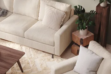 Peppe 4-seters Venstrevendt L-formet Sjeselongsofa i Manchester - Beige - Møbler - Sofaer - Sofaer med sjeselong - 4 seters sofa med divan