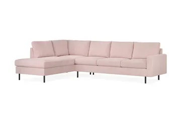Peppe 4-seters Venstrevendt L-formet Sjeselongsofa i Manchester - Rosa - Møbler - Sofaer - Sofaer med sjeselong - 4 seters sofa med divan