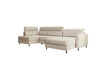 Sofa med Divan og Sjeselong Berrto 5-seters - Beige - Møbler - Sofaer - U-sofa