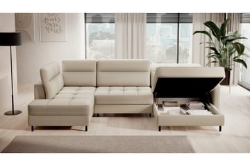 Sofa med Divan og Sjeselong Berrto 5-seters - Beige - Møbler - Sofaer - U-sofa