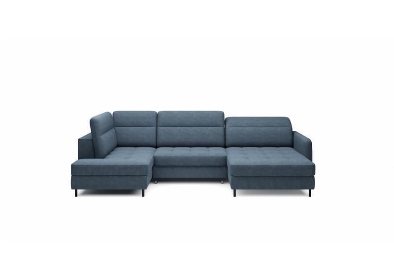 Sofa med Divan og Sjeselong Berrto 5-seters - Blå - Møbler - Sofaer - U-sofa