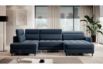 Sofa med Divan og Sjeselong Berrto 5-seters - Blå - Møbler - Sofaer - U-sofa