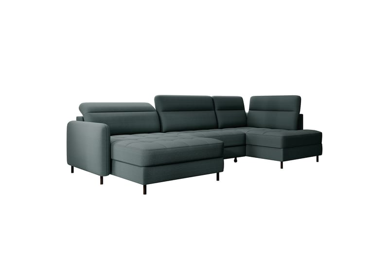 Sofa med Divan og Sjeselong Berrto 5-seters - Grå - Møbler - Sofaer - U-sofa