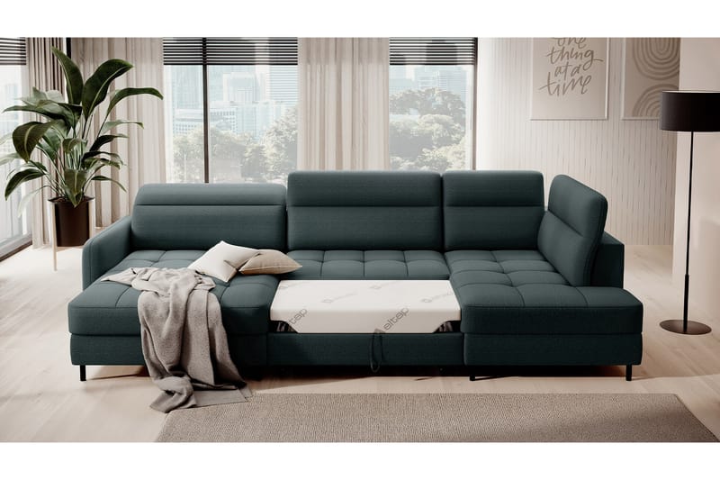 Sofa med Divan og Sjeselong Berrto 5-seters - Grå - Møbler - Sofaer - U-sofa