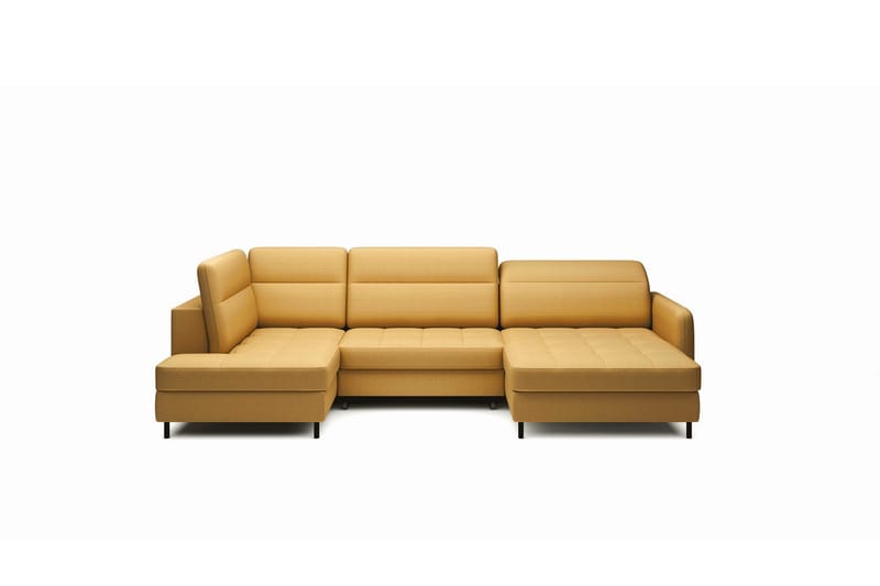 Sofa med Divan og Sjeselong Berrto 5-seters, Gull