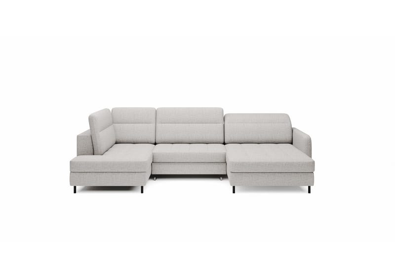 Sofa med Divan og Sjeselong Berrto 5-seters, Lysgrå