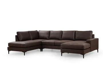 Svanabyn Sofa m. Divan og Sjeselong 4-seter - Mørkebrun - Møbler - Sofaer - Sofaer med sjeselong - 4 seters sofa med divan