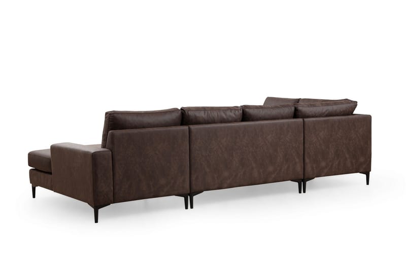 Svanabyn Sofa m. Divan og Sjeselong 4-seter - Mørkebrun - Møbler - Sofaer - Sofaer med sjeselong - 4 seters sofa med divan