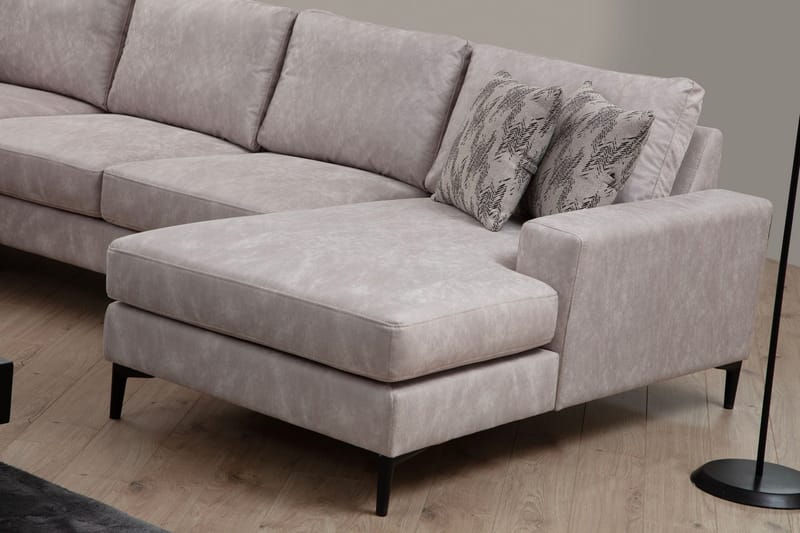 Svanabyn Sofa m. Divan og Sjeselong 4-seter - Beige - Møbler - Sofaer - Sofaer med sjeselong - 4 seters sofa med divan