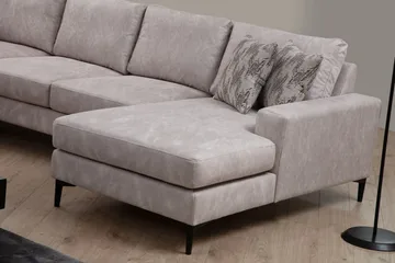 Svanabyn Sofa m. Divan og Sjeselong 4-seter - Beige - Møbler - Sofaer - Sofaer med sjeselong - 4 seters sofa med divan