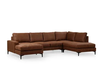 Svanabyn Sofa m. Divan og Sjeselong 4-seter - Brun - Møbler - Sofaer - Sofaer med sjeselong - 4 seters sofa med divan