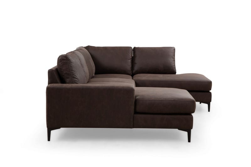 Svanabyn Sofa m. Divan og Sjeselong 4-seter - Mørkebrun - Møbler - Sofaer - Sofaer med sjeselong - 4 seters sofa med divan