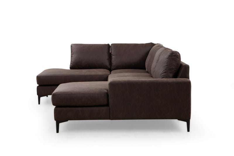 Svanabyn Sofa m. Divan og Sjeselong 4-seter - Mørkebrun - Møbler - Sofaer - Sofaer med sjeselong - 4 seters sofa med divan