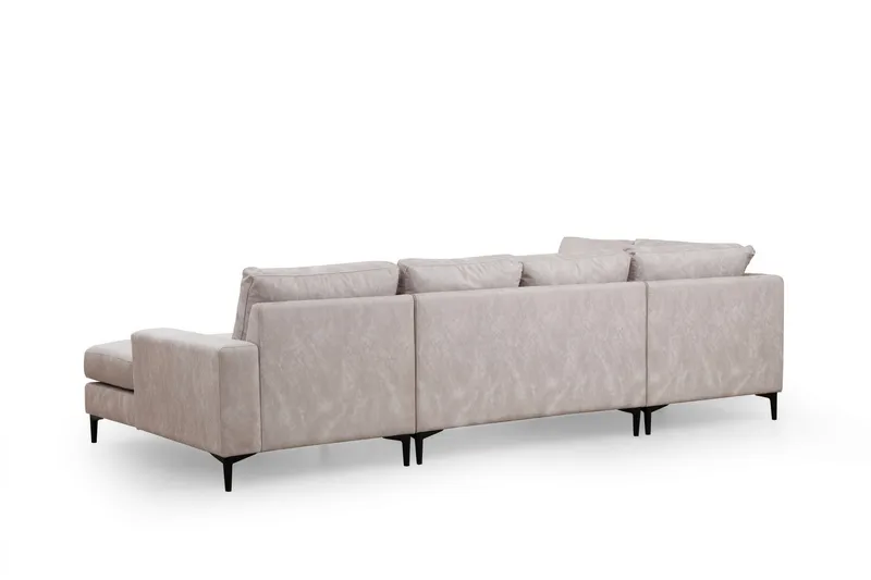 Svanabyn Sofa m. Divan og Sjeselong 4-seter - Beige - Møbler - Sofaer - Sofaer med sjeselong - 4 seters sofa med divan