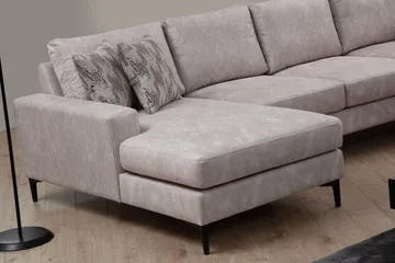 Svanabyn Sofa m. Divan og Sjeselong 4-seter - Beige - Møbler - Sofaer - Sofaer med sjeselong - 4 seters sofa med divan