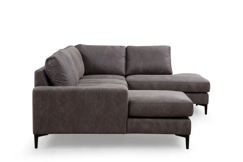 Svanabyn Sofa m. Divan og Sjeselong 4-seter - Antrasitt - Møbler - Sofaer - Sofaer med sjeselong - 4 seters sofa med divan