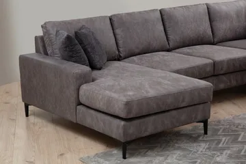 Svanabyn Sofa m. Divan og Sjeselong 4-seter - Antrasitt - Møbler - Sofaer - Sofaer med sjeselong - 4 seters sofa med divan