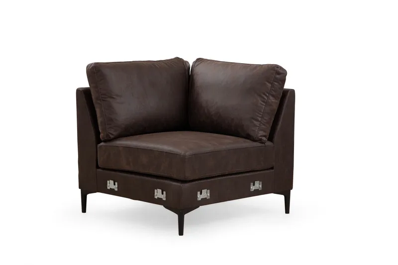 Svanabyn Sofa m. Divan og Sjeselong 4-seter - Mørkebrun - Møbler - Sofaer - Sofaer med sjeselong - 4 seters sofa med divan