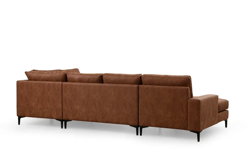 Svanabyn Sofa m. Divan og Sjeselong 4-seter - Brun - Møbler - Sofaer - Sofaer med sjeselong - 4 seters sofa med divan