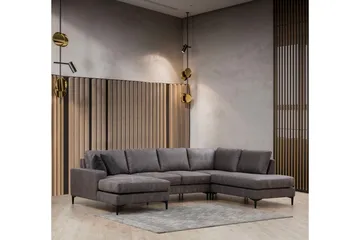 Svanabyn Sofa m. Divan og Sjeselong 4-seter - Antrasitt - Møbler - Sofaer - Sofaer med sjeselong - 4 seters sofa med divan