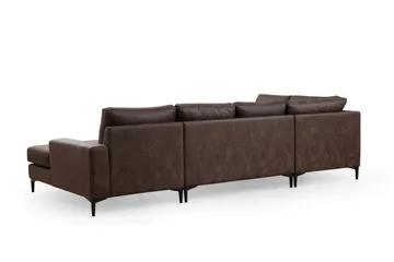 Svanabyn Sofa m. Divan og Sjeselong 4-seter - Mørkebrun - Møbler - Sofaer - Sofaer med sjeselong - 4 seters sofa med divan