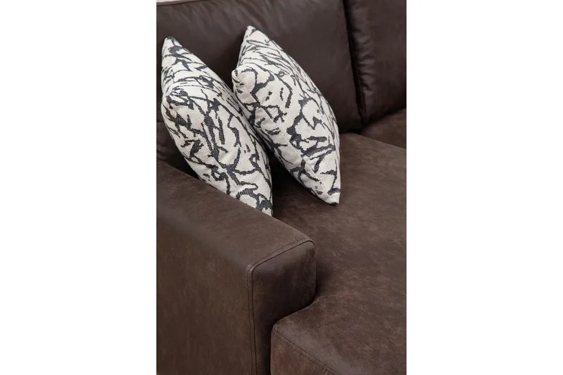 Svanabyn Sofa m. Divan og Sjeselong 4-seter - Mørkebrun - Møbler - Sofaer - Sofaer med sjeselong - 4 seters sofa med divan