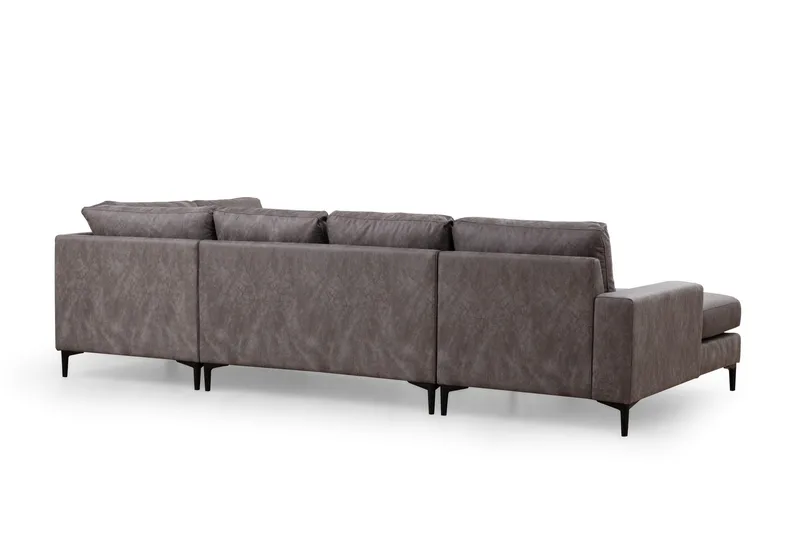 Svanabyn Sofa m. Divan og Sjeselong 4-seter - Antrasitt - Møbler - Sofaer - Sofaer med sjeselong - 4 seters sofa med divan