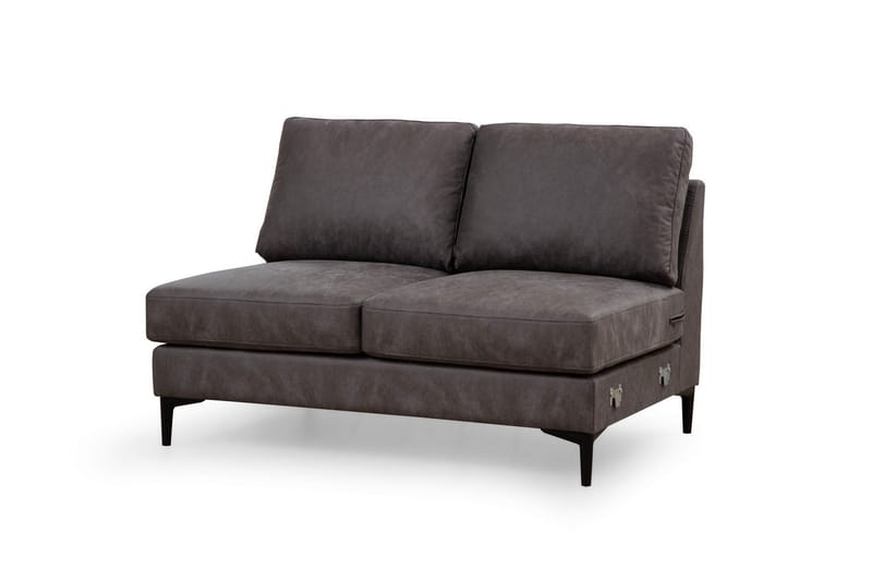 Svanabyn Sofa m. Divan og Sjeselong 4-seter - Antrasitt - Møbler - Sofaer - Sofaer med sjeselong - 4 seters sofa med divan