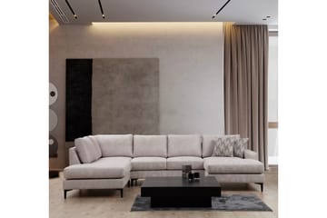 Svanabyn Sofa m. Divan og Sjeselong 4-seter - Beige - Møbler - Sofaer - Sofaer med sjeselong - 4 seters sofa med divan