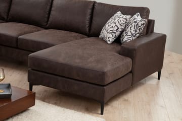 Svanabyn Sofa m. Divan og Sjeselong 4-seter - Mørkebrun - Møbler - Sofaer - Sofaer med sjeselong - 4 seters sofa med divan