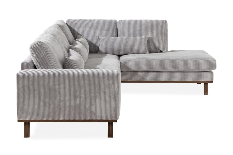 2,5-seter Sofa Haga Cordfløyel - Lysegrå - 2 seters sofa med divan - Sofaer med sjeselong