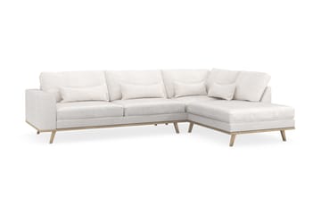 Copenhagen 4-seters Høyrevendt L-formet Sjeselongsofa i Bouclé - Hvit - Møbler - Sofaer - Sofaer med sjeselong - 4 seters sofa med divan