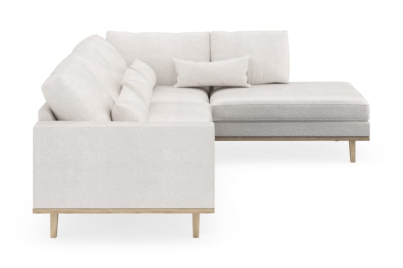Copenhagen 4-seters Høyrevendt L-formet Sjeselongsofa i Bouclé - Hvit - Møbler - Sofaer - Sofaer med sjeselong - 4 seters sofa med divan