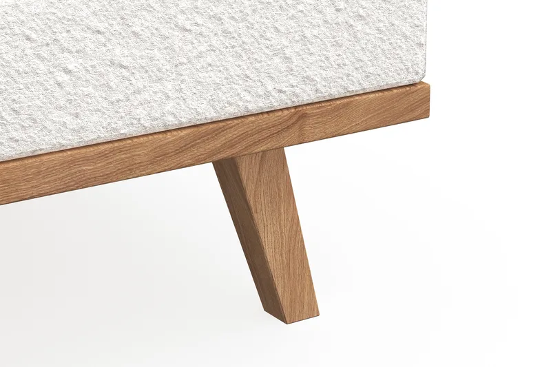 Copenhagen 4-seters Høyrevendt L-formet Sjeselongsofa i Bouclé - Hvit - Møbler - Sofaer - Sofaer med sjeselong - 4 seters sofa med divan