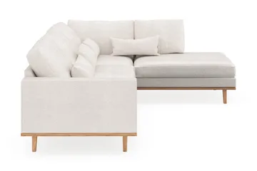 Copenhagen 4-seters Høyrevendt L-formet Sjeselongsofa i Bouclé - Hvit - Møbler - Sofaer - Sofaer med sjeselong - 4 seters sofa med divan
