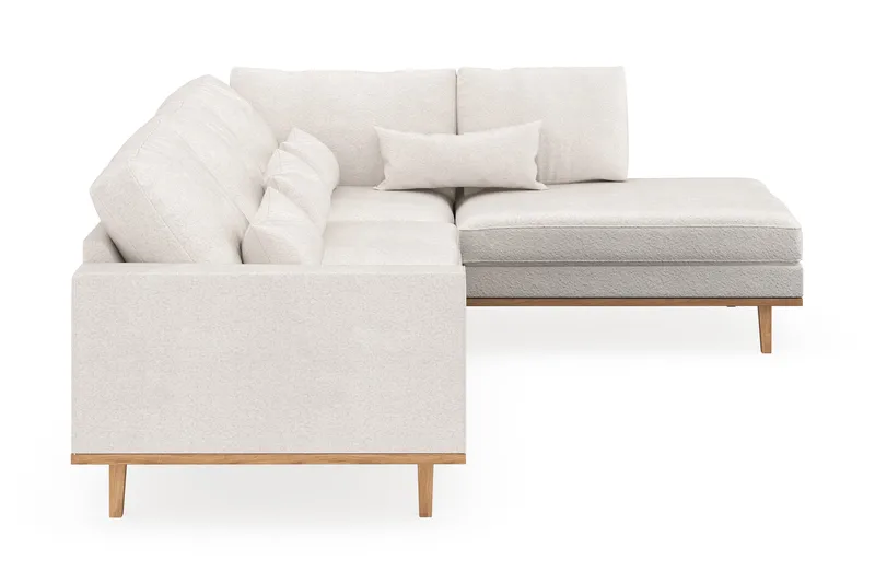 Copenhagen 4-seters Høyrevendt L-formet Sjeselongsofa i Bouclé - Hvit - Møbler - Sofaer - Sofaer med sjeselong - 4 seters sofa med divan