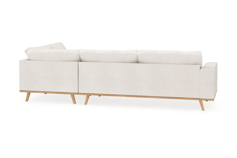 Copenhagen 4-seters Høyrevendt L-formet Sjeselongsofa i Bouclé - Hvit - Møbler - Sofaer - Sofaer med sjeselong - 4 seters sofa med divan