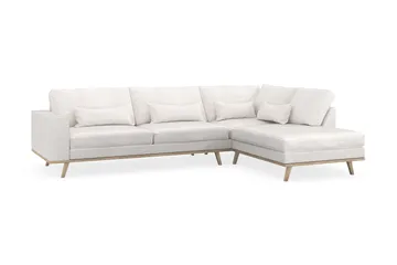 Copenhagen 4-seters Høyrevendt L-formet Sjeselongsofa i Bouclé - Hvit - Møbler - Sofaer - Sofaer med sjeselong - 4 seters sofa med divan