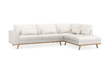 Copenhagen 4-seters Høyrevendt L-formet Sjeselongsofa i Bouclé - Hvit - Møbler - Sofaer - Sofaer med sjeselong - 4 seters sofa med divan