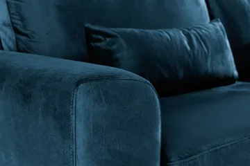 Copenhagen 4-seters Høyrevendt L-formet Sjeselongsofa i Fløyel - Blå - Møbler - Sofaer - Sofaer med sjeselong - 4 seters sofa med divan