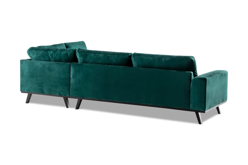Copenhagen 4-seters Høyrevendt L-formet Sjeselongsofa i Fløyel - Grønn - Møbler - Sofaer - Sofaer med sjeselong - 4 seters sofa med divan
