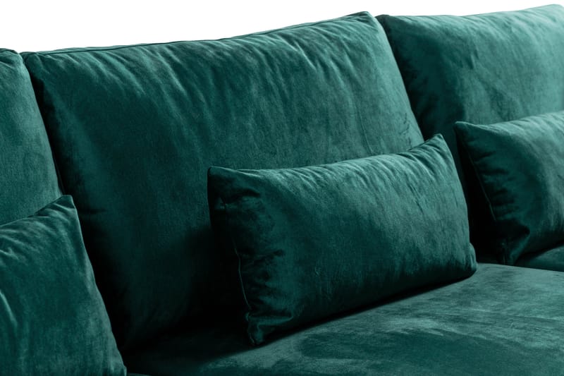 Copenhagen 4-seters Høyrevendt L-formet Sjeselongsofa i Fløyel - Grønn - Møbler - Sofaer - Sofaer med sjeselong - 4 seters sofa med divan