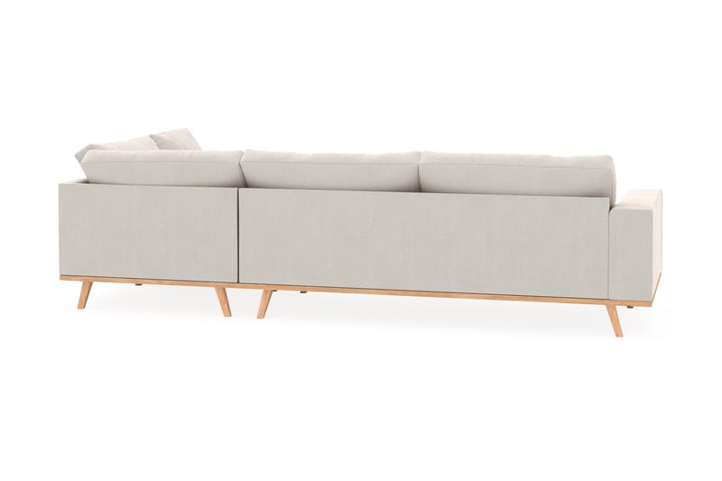 Copenhagen 4-seters Høyrevendt L-formet Sjeselongsofa i Fløyel - Kremhvit - Møbler - Sofaer - Sofaer med sjeselong - 4 seters sofa med divan