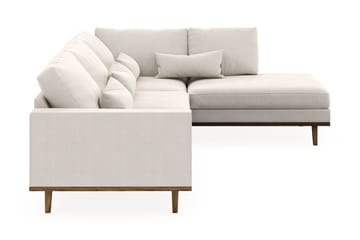 Copenhagen 4-seters Høyrevendt L-formet Sjeselongsofa i Fløyel - Kremhvit - Møbler - Sofaer - Sofaer med sjeselong - 4 seters sofa med divan