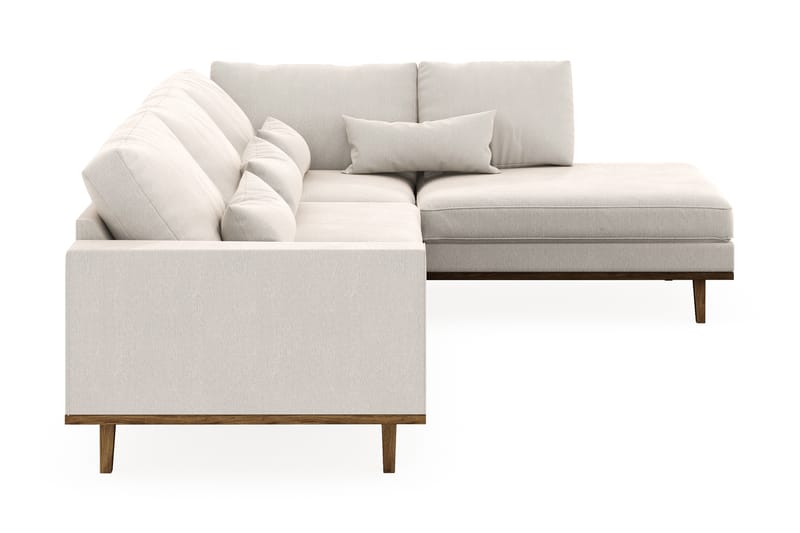 Copenhagen 4-seters Høyrevendt L-formet Sjeselongsofa i Fløyel - Kremhvit - Møbler - Sofaer - Sofaer med sjeselong - 4 seters sofa med divan